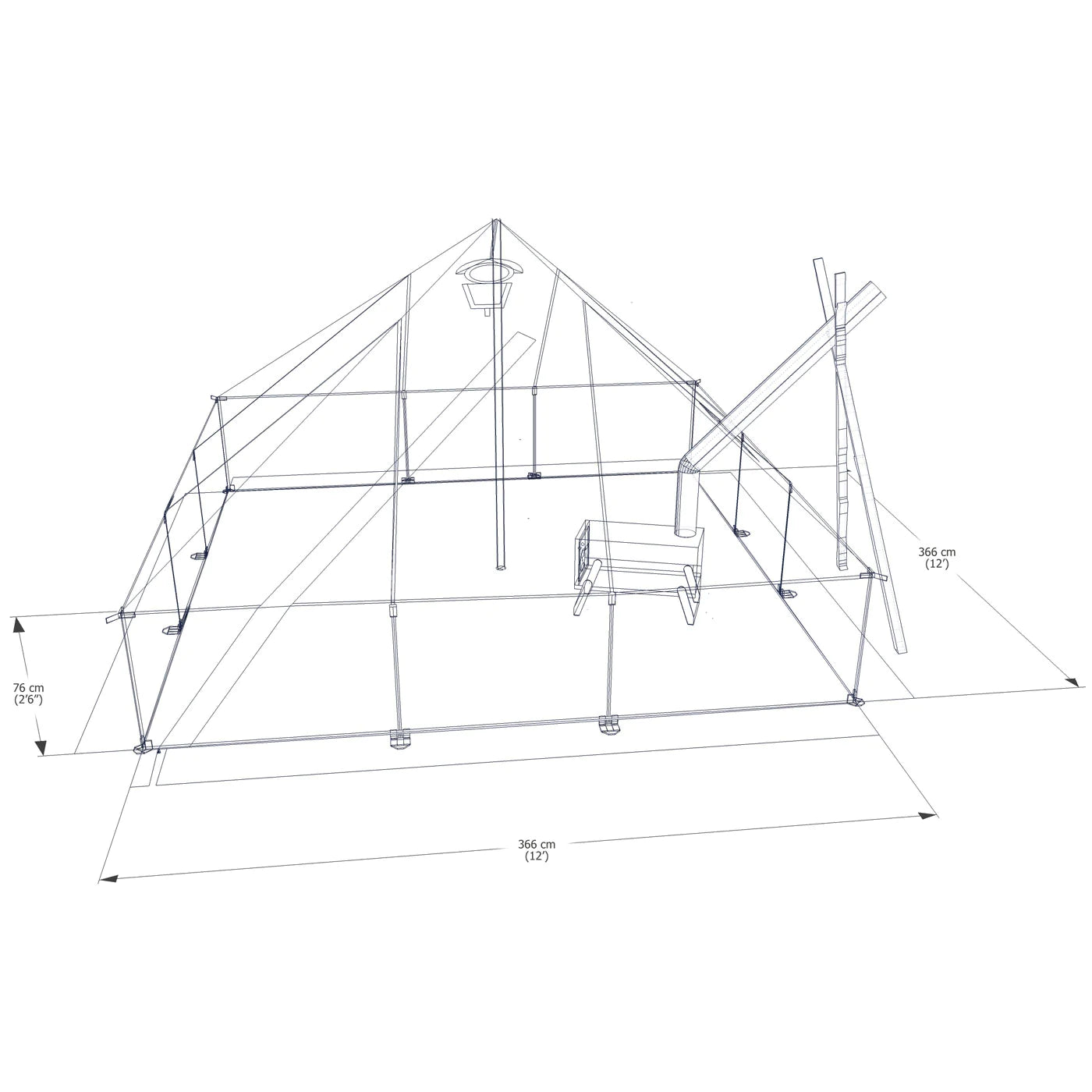 Esker Classic 12x12 Hot Tent & Stove Rental (4-6 people)