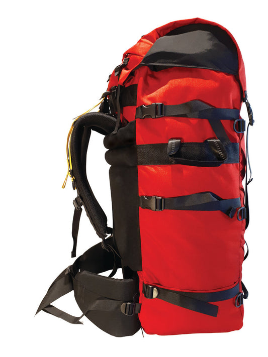 Red Ostrom Winisk Canoe Pack, Portage Pack side view, Canada, image.