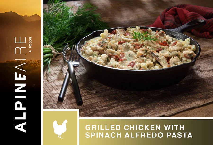 Alpine Aire Grilled Chicken with Spinach Alfredo Pasta