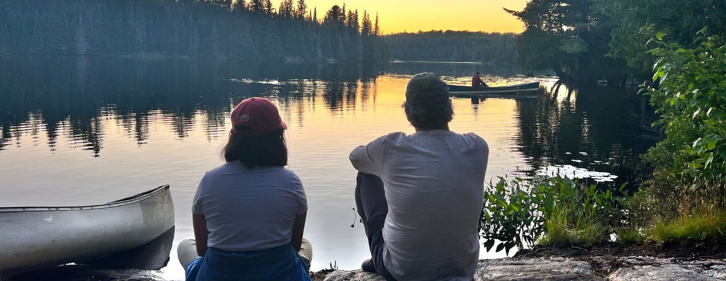 Outdoor education program with students and guides