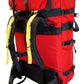 Red Ostrom Quetico Canoe Pack, Portage Pack back view with shoulder straps and hip belt, Canada, image
