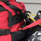 Ostrom tumpline for canoe pack, portage pack and canoe barrel harness, attachment to pack view, Canada, image.