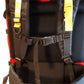 Red Ostrom Wabakimi Canoe Pack, Portage Pack chest strap view, Canada, image.